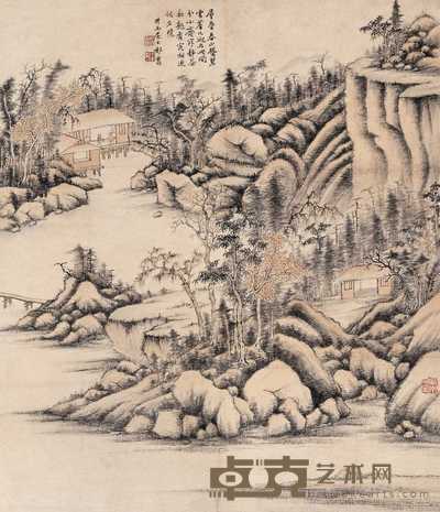祁昆 春山雅韵 立轴 51.5×44.5cm